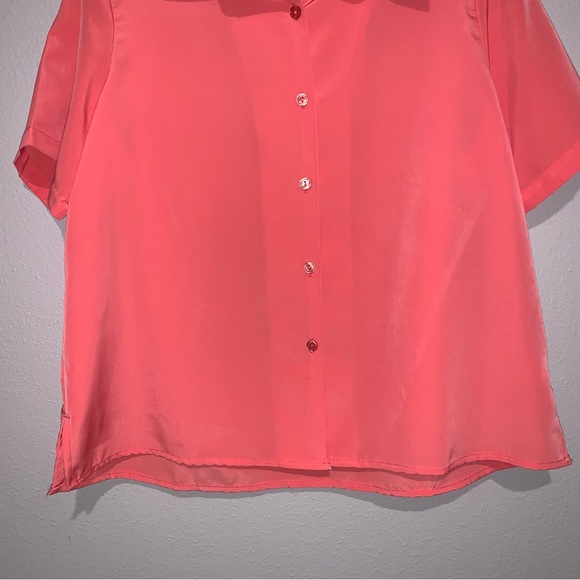 Roman’s Peach Color 14 W Polyester Button Down Blouse - Picture 4 of 9